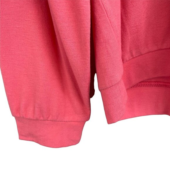 Free Press coral varsity striped v-neck long sleeve lightweight hoodie small - Picture 8 of 12